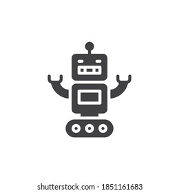 Robot toy vector icon. filled flat sign for mobile concept and web design. Robotic toy glyph icon. Symbol, logo illustration. Vector graphics