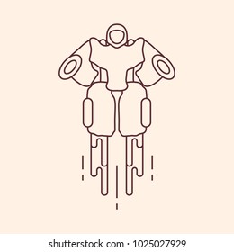 Robot. Toys for children. Robotics, technologies. Design for banner, poster or print.