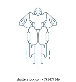 Robot. Toys for children. Robotics, technologies. Design for banner, poster or print.