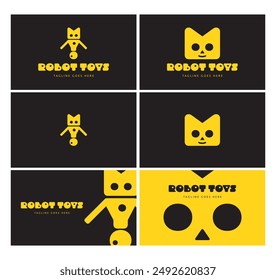 Vector del nombre del logotipo de Robot Toys