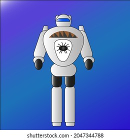  robot toys  vector illustration.Cute kid cyborg, in flat vector illustration isolated on background.Artificial intelligence or scientific innovation technologies. Vector isolated automation 