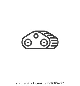 Robot Tracks line icon. linear style sign for mobile concept and web design. Robotic Track outline vector icon. Symbol, logo illustration. Vector graphics