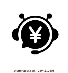 Robot trading ( robot advisor ) vector icon illustration ( Japanese yen )