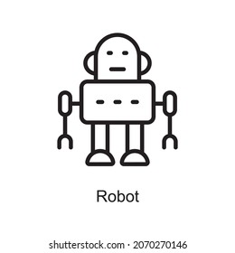 Robot Trendy icon isolated on white and blank background for your design