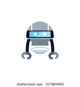 robot with two hands flat style icon vector illustration design