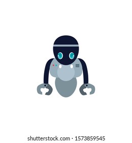 Robot Two Hands Flat Style Icon Stock Vector (Royalty Free) 1573859545 ...