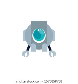 robot with two hands flat style icon vector illustration design