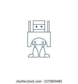 robot with two legs line style icon vector illustration design