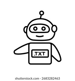 Ícone de Doodle de texto de robô EPS 10 Arquivo