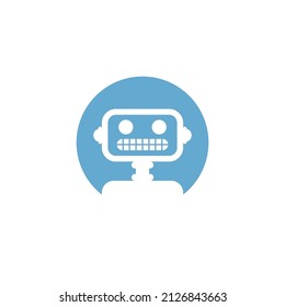 Robot User profile icon. Avatar forum symbol. Placeholder for social networks, forums. Face sign internet online