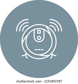 Robot Vaccum line circle icon vector image. Can also be used for web apps, mobile apps and print media.