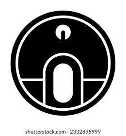 Robot Vaccum Vector Glyph Icon For Personal And Commercial Use.
