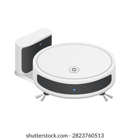 Robot vacuum charging station. vector illustration