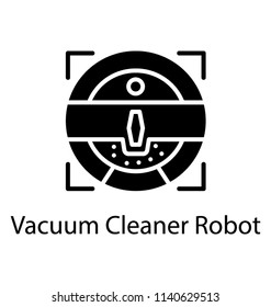 Robot vacuum cleaner automate clean floor machine vector icon 