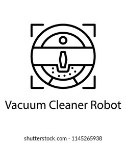 Robot vacuum cleaner automate clean floor machine vector icon 