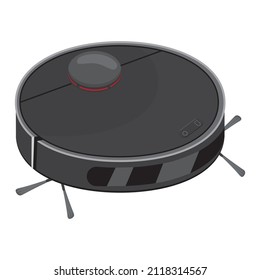 Robot vacuum cleaner for cleaning the room, color vector isolated illustration