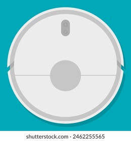 Robot vacuum cleaner. For cleaning the room, home, smart, with sensors. Vector illustration. Eps 10.