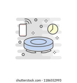robot vacuum cleaner colored icon. Element of colored smart technology icon for mobile concept and web apps. Color robot vacuum cleaner icon can be used for web and mobile
