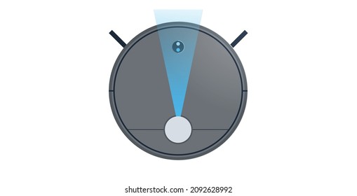 Obturadora de vacío robótica e ilustración vectorial plana de tecnología doméstica.