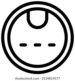 robot vacuum cleaner icon with black outline style