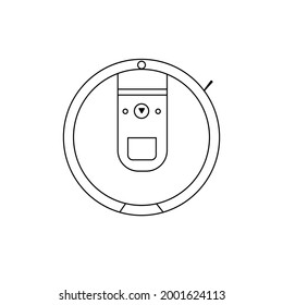 Robot vacuum cleaner icon on isolated background. Vector graphics.