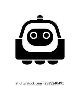Robot vacuum cleaner icon on white background