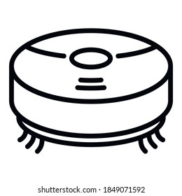 Icono de aspiradora de robot. Esquema robot aspirador icono vector de diseño web aislado en fondo blanco