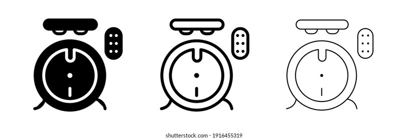 Robot vacuum cleaner icon set. Robot equipment. Simple element drawing from smart house concept icon. Robot vacuum cleaner editable web and logo sign symbol design on white background.
