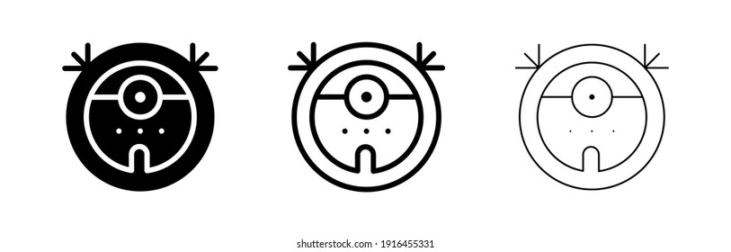 Robot vacuum cleaner icon set. Simple element drawing from smart house concept icon. Robot vacuum cleaner editable web and logo sign symbol design on white background.