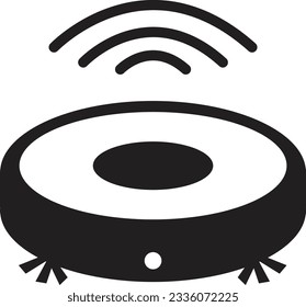 Robot vacuum cleaner icon. robot vacuum sing. flat style.