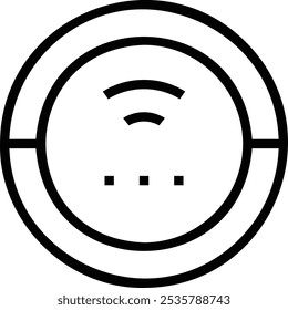 robot vacuum cleaner icon. Thin linear style design isolated on white background