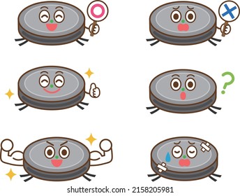 Robot vacuum cleaner illustration set