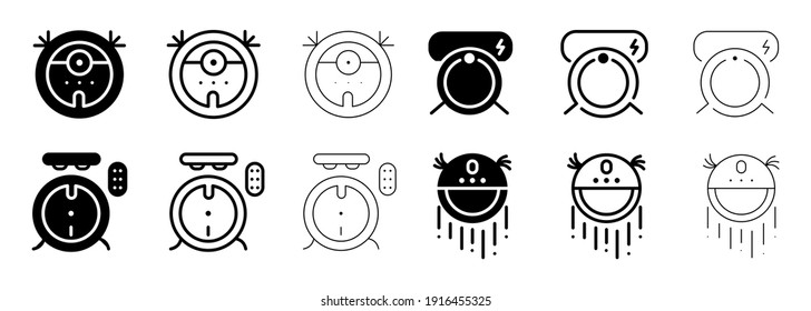 Robot vacuum cleaner isolated icon sets. Simple element illustration from smart home concept icons. Robot vacuum cleaner editable web and logo sign symbol design on white background.