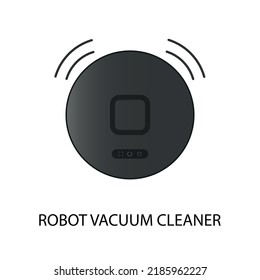 robot vacuum cleaner isolated icon. simple element illustration from smart home concept icons. robot vacuum cleaner editable logo sign symbol design on white background. can be use for web and. Vector