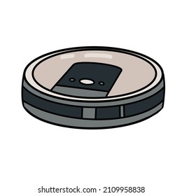 Robot vacuum cleaner. Isometric of robot vacuum cleaner vector icon for web design isolated on white background