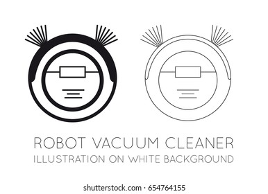 Robot vacuum cleaner on a white background. Vector illustration