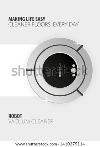 Robot vacuum cleaner on white floor. Smart Technologies Stock photo © 