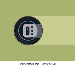 Robot vacuum cleaner. Smart robotic household appliance for cleaning. Vector illustration.