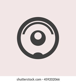 Robot vacuum cleaner web icon. Isolated illustration