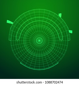 Robot vacuum cleaner wireframe low poly mesh vector illustration. Smart cleaning technology concept