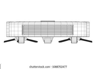 Robot vacuum cleaner wireframe low poly mesh vector illustration. Smart cleaning technology concept