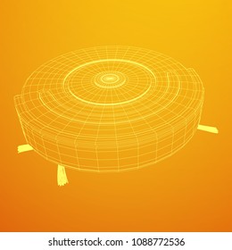 Robot vacuum cleaner wireframe low poly mesh vector illustration. Smart cleaning technology concept