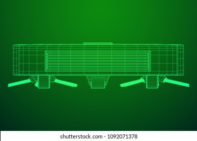 Robot vacuum cleaner wireframe low poly mesh vector illustration. Smart cleaning technology concept