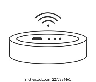 Robot vacuum cleaners icon. Icon in editable stroke. Simple sign .Black pictogram on white background. Smart home concept.Vector