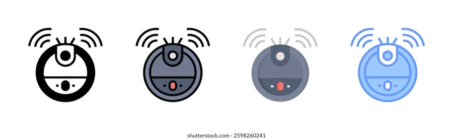 Robot Vacuum Icon Element For Design