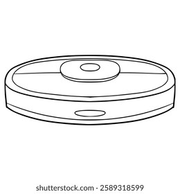 robot vacuum illustration hand drawn outline vector