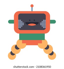 Robot vector cartoon character illustration isolated on a white background.