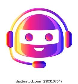 Robot vector chat bot colorful style isolated