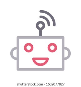 robot vector color line icon 