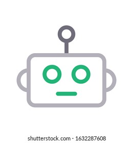 robot vector color line icon 